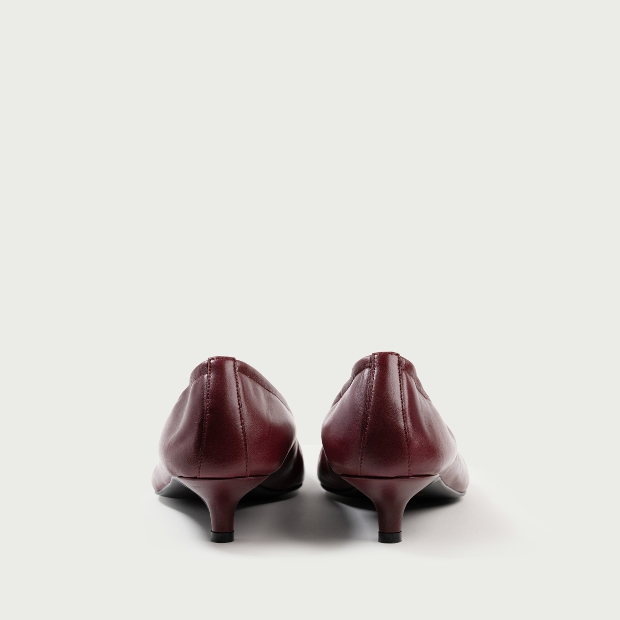 Pantofi cu toc mic burgundy Camille din piele naturalǎ - Img 4