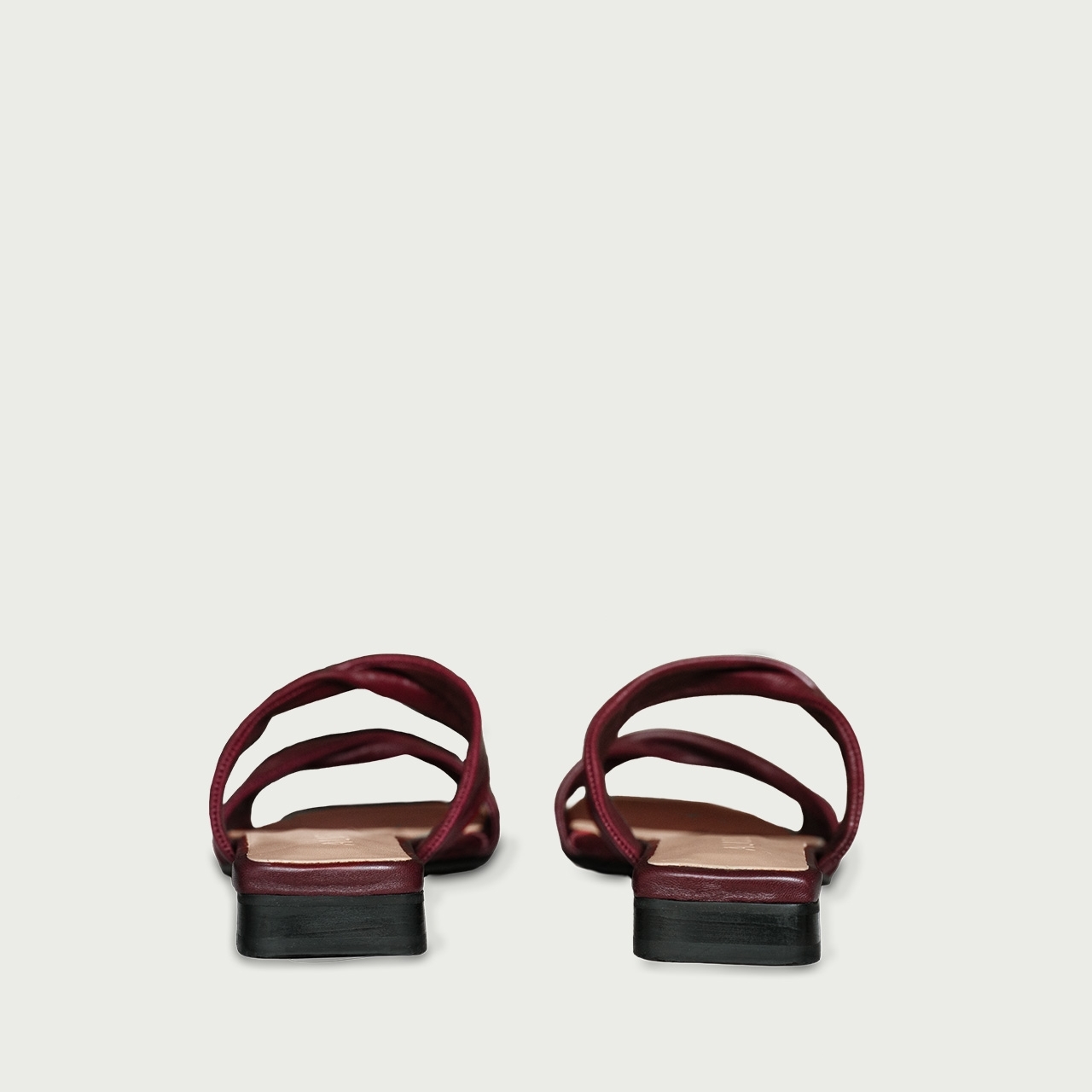 Papuci cu talpǎ joasǎ burgundy Amna din piele naturală - Img 5