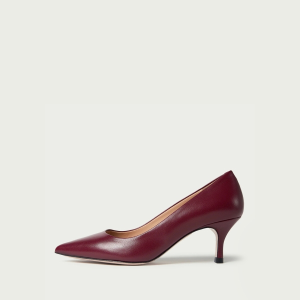 Pantofi stiletto burgundy Julie din piele naturală