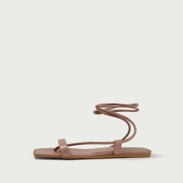 Sandale cu talpǎ joasǎ nude rose Liria din piele naturală