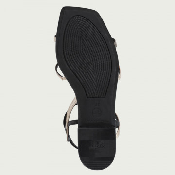 Sandale damă negre joase din piele naturală