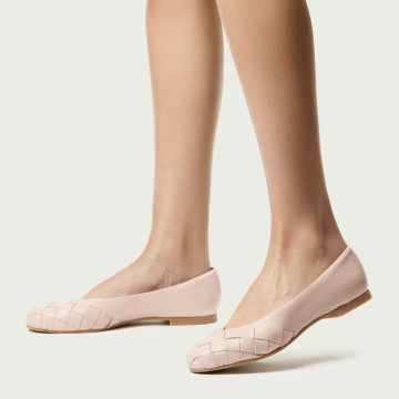 Balerini Lyra roz pudră din piele naturală damă extra confort