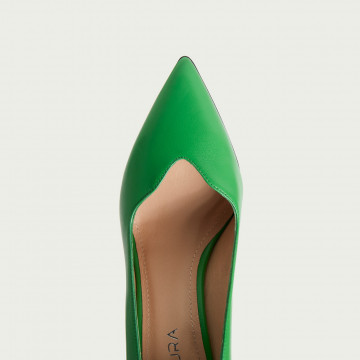 Pantofi stiletto Emilie din piele naturală verde deschis