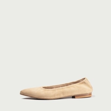 Balerini flexibili cu vârf ascuțit camel deschis Yuna din piele întoarsă naturalǎ