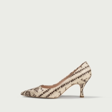 Pantofi stiletto snake print Lisette din piele naturalǎ