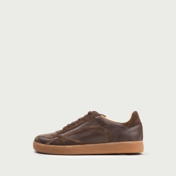 Pantofi sport ciocolatii Alma 002 din piele naturală