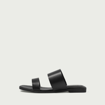 Papuci damă negri Isolda din piele naturală