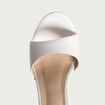 Sandale Gwen albe cu cristale de mireasă