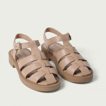 Sandale joase Theo nude din piele naturală cu barete