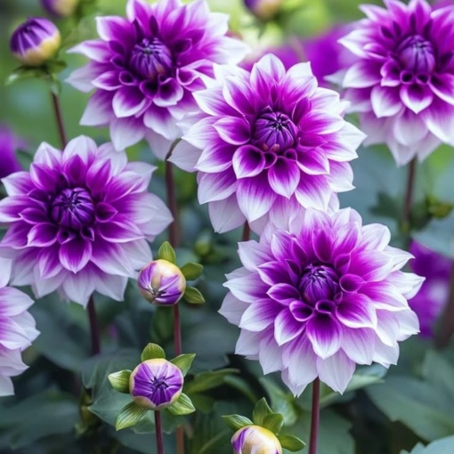 Bulbi Dalia Gigant Amethyst Frost - 1 Bucată (Rădăcină)