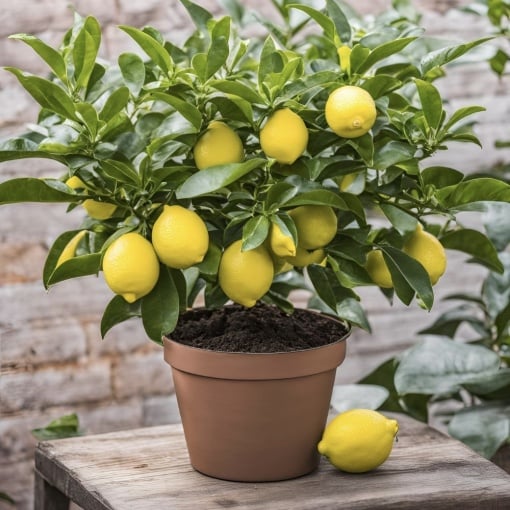 Floare terasă/balcon - Lămâi – Citrus Lemon – Cu fructe – Ghiveci 3L - Aqua Flowers