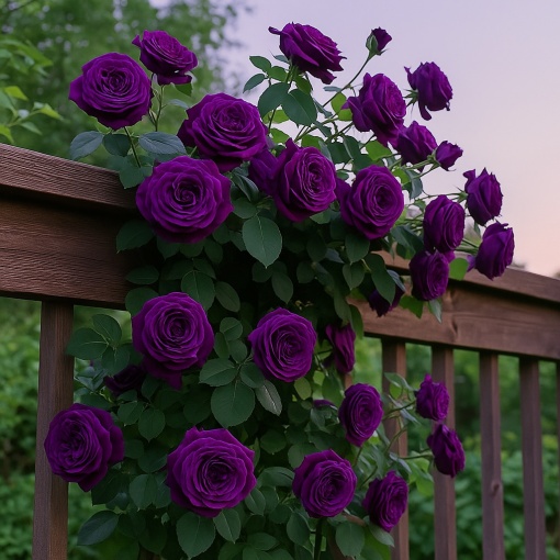 Trandafiri Cățărători Dark-Purple Parfumați - Rădăcină Ambalată