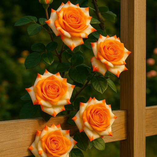 Trandafiri Cățărători Orange-Sky Parfumați - Rădăcină Ambalată