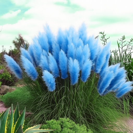 Arbust ornamental - Iarbă de Pampas Albastră - Mărime la Livrare 60-70 cm - Ghiveci