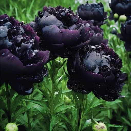 Bujor - Black Beauty – Pachet 1 rădăcină - Aqua Flowers