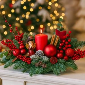 Aranjament de Crăciun - Clasic Christmas - Brad Natural