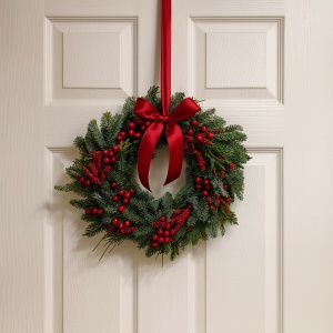 Coroniță Crăciun Red Christmas - Brad Natural – Dimensiune 40 - 50 cm