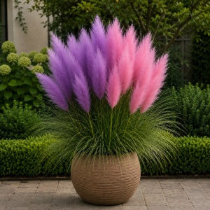 Iarbă de Pampas in Doua culori - Candy Sweet - ghiveci 2L