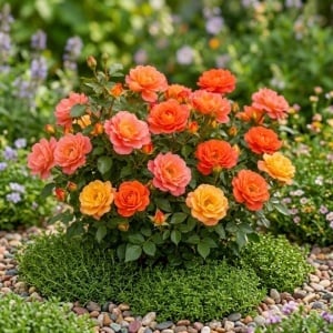 Trandafir Mini-Tufa Piersica Regala Parfumat – Rădăcină Ambalată, Anul 2