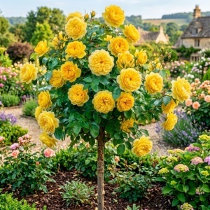 Trandafir Pomisor Royal Yellow Parfumat – Rădăcină Ambalată, H 150-160 cm