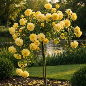 Trandafiri Pomișor Plângător Yellow Sunrise – Ghiveci 5L - H 150 - 160 cm