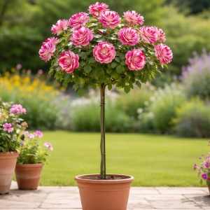 Trandafiri Pomișor - Rose Amour - Ghiveci 5L - H 150 - 160 cm