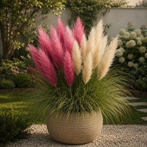 Iarbă de Pampas in Doua culori - Natural Sweetness - ghiveci 2L