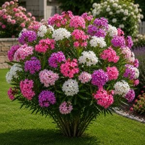Leandru (Nerium Oleander) - Flori Duble Roz Alb Mov - ghiveci H 40-50 cm