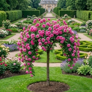Trandafir Plângător Romantic Feever – Rădăcină Ambalată – H 150-160 cm