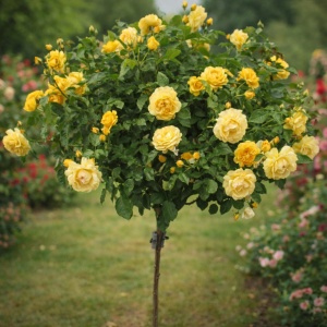 Trandafiri Pomisor - Royal Yellow Parfumat - Ghiveci 5L - H 150 - 160 cm