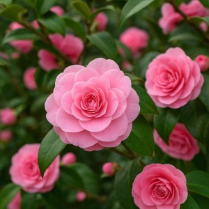 Camelia Japonica Roz - Double Pink - Ghiveci 2L H 50 - 60 cm - Img 2