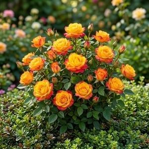 Trandafir Mini-Tufă „Sunset Beauty” Parfumat - Anul 2 -Radacina Ambalata
