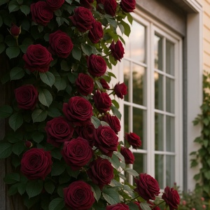 Trandafiri Cățărători Burgundy Parfumați - Rădăcină Ambalată