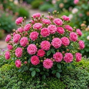 Trandafir Mini-Tufă Classic Pink– Rădăcină Ambalată, Anul 2