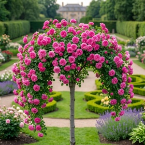 Trandafir Plângător Romantic Feever – Rădăcină Ambalată – H 150-160 cm - Img 2