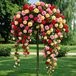 Trandafiri Pomișor Plângător Tricolor Elegance – Ghiveci 5L - H 150 - 160 cm