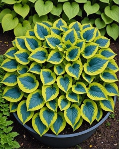 Crini de toamna "Hosta Blue Yellow" – Ghiveci 1.5L