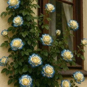 Trandafiri Căţărători Blue & White Symphony Parfumați – Rădăcină Ambalată