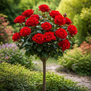 Trandafiri Pomisor - Dame de Coeur Parfumat - Ghiveci 5L - H 150 - 160 cm