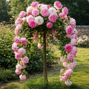 Trandafiri Pomișor Plângător Romantic Feever – Ghiveci 5L - H 150 - 160 cm