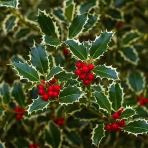 Ilex Aquifolium Argentea - Mălin de Crăciun – Ghiveci (30 cm)