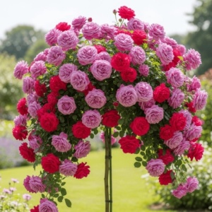 Trandafiri Pomișor Plângător Romantic Glow – Rădăcină Ambalată