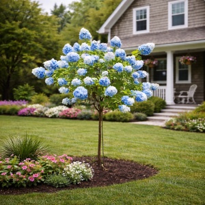 Hortensia pe Picior Paniculata (Hydrangea paniculata) - Blue Genie - Ghiveci H 80 - 100 cm