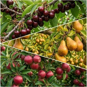Pachet Promo 3 Pomi Fructiferi– Livrare din 15 septembrie – 1 x Par Untoasa Hardy, 1 x Mar Red Melba, 1x Cires Van - Radacina Ambalata