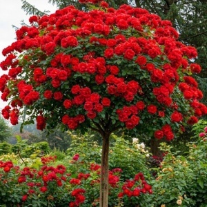 Trandafir Pomisor Dame de Coeur Parfumat – Rădăcină Ambalată H150-160cm