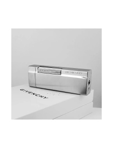 Bricheta metalica de lux Givenchy, cromata satinat, cu piatra, unisex, flacara reglabila