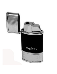 Bricheta Pierre Cardin 172-02, argintie cu negru, capac ridicat, sistem de aprindere turbo