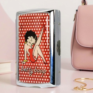 Tabacheră metalică Betty Boop Champ, pentru 10 țigarete King Size