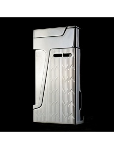 Brichetă metalică de lux Pierre Cardin 272-03, pe background inchis, vedere laterala spate, culoare argintie