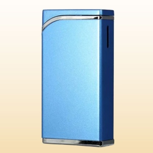 Bricheta Sarome SRM 105 A, unisex, sistem piezoelectric, culoare bleu satinat cu o dunga argintie de delimitare, reincarcabila, metalica